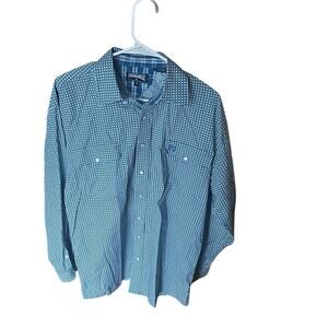 Panhandle Blue Western Pearl Snap Shirt – Size M